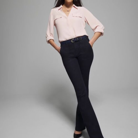 WHBM Utility Long Sleeve Blouse - Picture 3 of 4